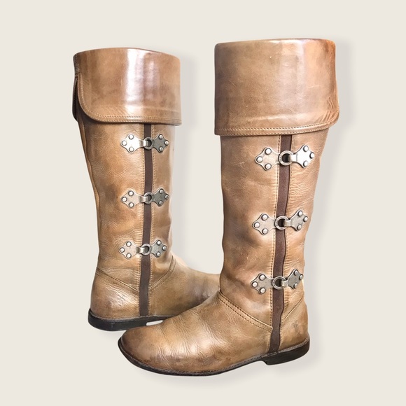 RARE Frye Paige Clovertab Vintage Leather Boots - Picture 15 of 16